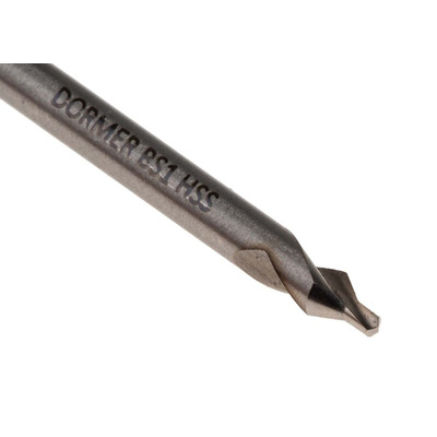 Dormer A225 Series HSS Centre Drill Bit, 1/8" → 3/64" Diameter, 38 mm Overall