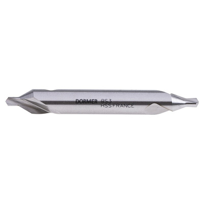 Dormer A225 Series HSS Centre Drill Bit, 1/4" → 3/32" Diameter, 50 mm Overall