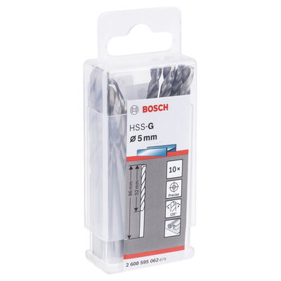 Bosch HSS-G Twist Drill Bit, 5mm Diameter, 86 mm Overall