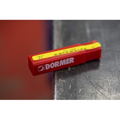 Dormer A002 Series HSS-TiN Twist Drill Bit, 4.2mm Diameter, 75 mm Overall