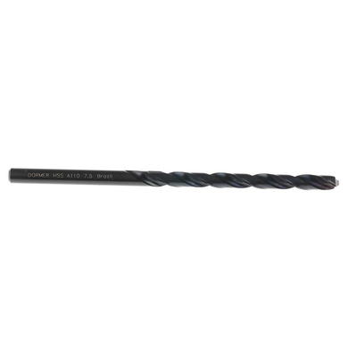 Dormer A110 Series HSS Twist Drill Bit, 7.5mm Diameter, 156 mm Overall