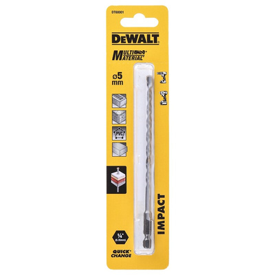 DeWALT DT60 Series Carbide Tipped Masonry Drill Bit, 5mm Diameter, 113 mm Overall