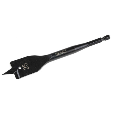 DeWALT DT47 Series Robust Steel Flat Wood Drill Bit, 25mm Diameter, 152 mm Overall
