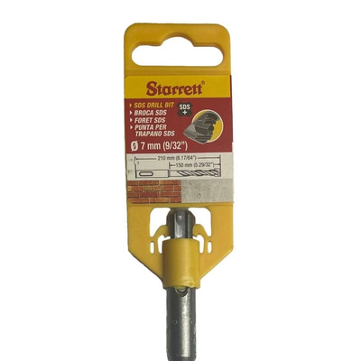 Starrett SDS Plus Series Carbide Tipped SDS Plus Drill Bit, 7mm Diameter, 210 mm Overall