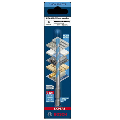 Bosch Diamond Tile Drill Bit, 6mm Diameter, 100 mm Overall