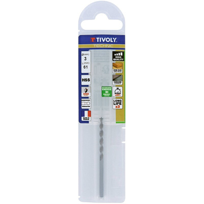 Tivoly 1086404 Series High Speed Steel, 3mm Diameter, 61 mm Overall