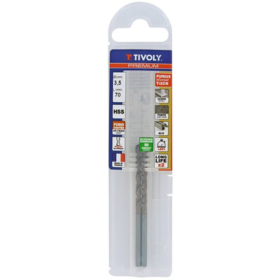 Tivoly 1145414 Series High Speed Steel, 3.5mm Diameter, 70 mm Overall