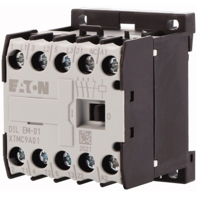 Eaton DILEM Series Contactor, 380 V ac Coil, 3-Pole, 9 A, 4 kW, 3NO, 380 V ac