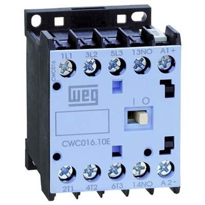 WEG CWC Series Contactor, 24 V ac Coil, 3-Pole, 16 A, 7.5 kW, 3NO, 690 V ac
