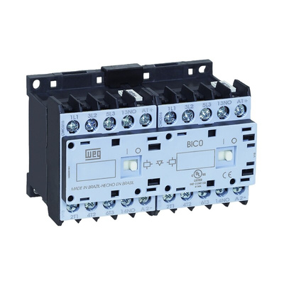 WEG CWCI0 Series Reversing Contactor, 24 V dc Coil, 3-Pole, 16 A, 7.5 kW, 3NO, 690 V ac