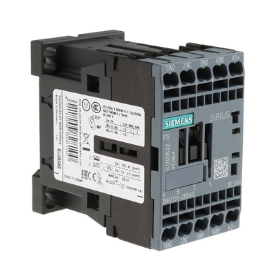 Siemens 3RH2 Series Contactor, 0.8 → 1.1 V Coil, 10 A, 4 W, 3NO + 1NC, 690 V ac