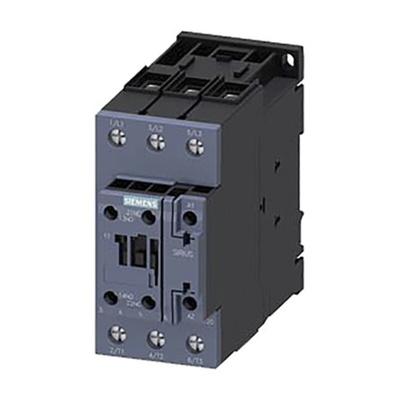 Siemens 3RT2 Series Contactor, 230 V ac Coil, 3-Pole, 40 A, 18.5 kW, 3NO, 690 V ac