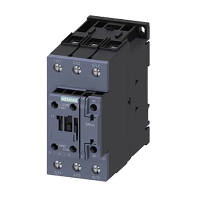 Siemens 3RT2 Series Contactor, 24 V ac Coil, 3-Pole, 50 A, 22 kW, 3NO, 690 V ac