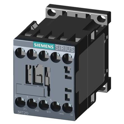 Siemens 3RT2 Series Contactor, 3-Pole, 9 A, 4 kW, 3NO, 690 V ac