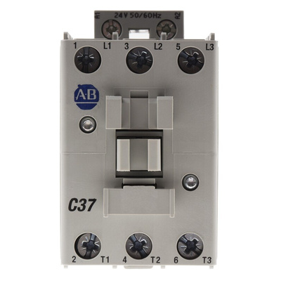Allen Bradley 100C Series Contactor, 24 V ac Coil, 3-Pole, 37 A, 18.5 kW, 3NO, 690 V ac