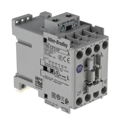 Allen Bradley 700C Series Contactor, 24 V ac Coil, 4-Pole, 10 A, 3NO + 1NC, 400 V ac