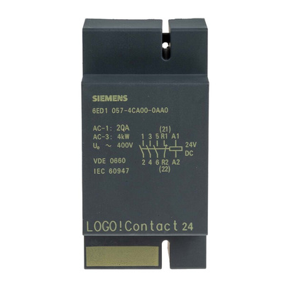 Siemens Contactor, 24 V dc Coil, 4-Pole, 20 A, 3NO+1NC
