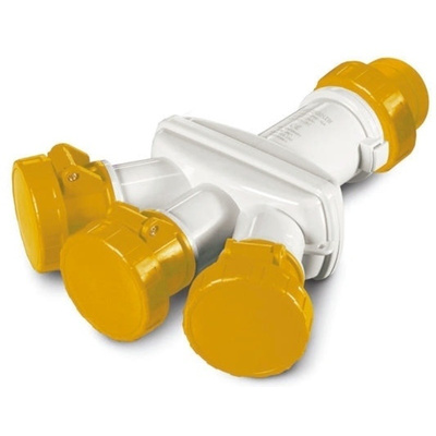 RS PRO IP66 Yellow Industrial Power Connector Adapter, Rated At 16.0A, 110.0 V