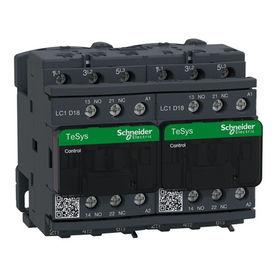 Schneider Electric LC2D Series Contactor, 230 V ac Coil, 3-Pole, 18 A, 7.5 kW, 3NO, 690 V ac