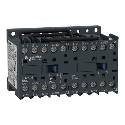 Schneider Electric LC2K Series Reversing Contactor, 48 V ac Coil, 3-Pole, 6 A, 3 kW, 3NO, 690 V ac