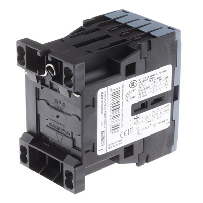 Siemens 3RT2 Series Contactor, 110 V ac Coil, 3-Pole, 7 A, 3 kW, 3NO, 400 V ac