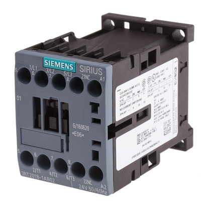Siemens 3RT2 Series Contactor, 24 V ac Coil, 3-Pole, 16 A, 7.5 kW, 3NO, 400 V ac