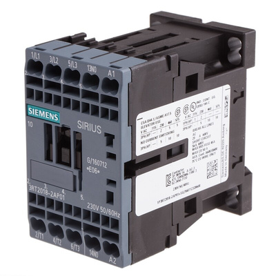 Siemens 3RT2 Series Contactor, 230 V ac Coil, 3-Pole, 16 A, 7.5 kW, 3NO, 400 V ac