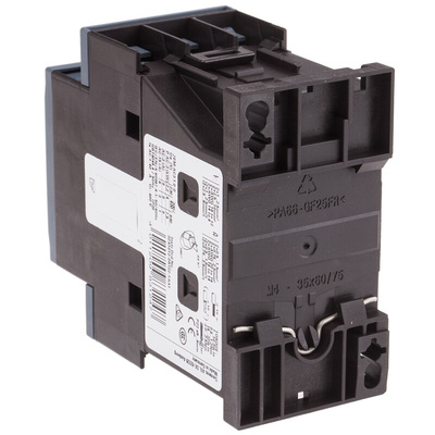 Siemens 3RT2 Series Contactor, 24 V ac Coil, 3-Pole, 9 A, 4 kW, 3NO, 400 V ac