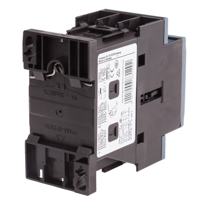 Siemens 3RT2 Series Contactor, 110 V ac Coil, 3-Pole, 9 A, 4 kW, 3NO, 400 V ac