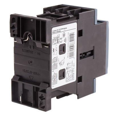 Siemens 3RT2 Series Contactor, 24 V ac Coil, 3-Pole, 12 A, 5.5 kW, 3NO, 400 V ac