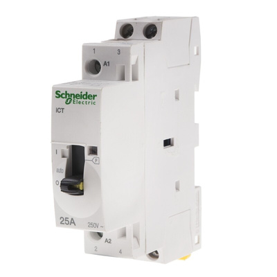 Schneider Electric iCT Series Contactor, 230 V ac Coil, 2-Pole, 25 A, 2NO, 250 V ac