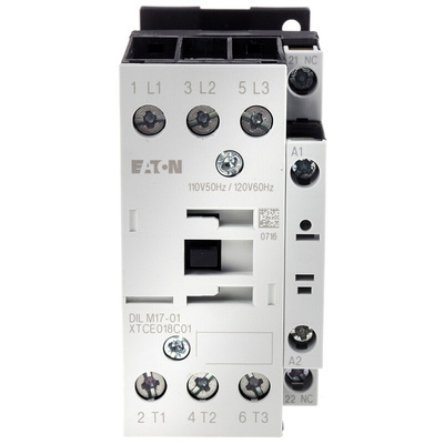 Eaton Contactor, 110 V ac Coil, 3-Pole, 40 A, 7.5 kW, 3NO, 400 V ac