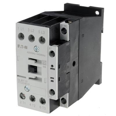 Eaton Contactor, 400 V ac Coil, 3-Pole, 17 A, 7.5 kW, 3NO, 400 V ac