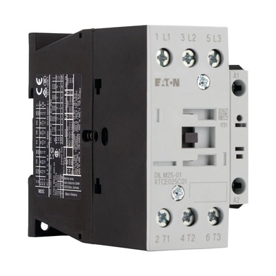 Eaton Contactor, 24 V dc Coil, 3-Pole, 25 A, 11 kW, 3NO, 400 V ac
