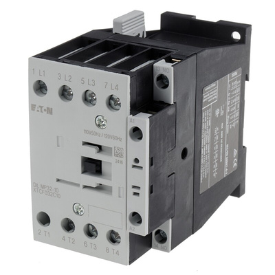 Eaton Contactor, 110 V ac Coil, 4-Pole, 32 A, 7.5 kW, 4NO, 400 V ac