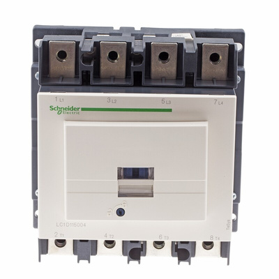 Schneider Electric LC1D Series Contactor, 24 V ac Coil, 4-Pole, 115 A, 4NO, 1 kV ac, 690 V dc