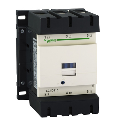 Schneider Electric LC1D Series Contactor, 24 V dc Coil, 3-Pole, 115 A, 3NO, 1 kV ac, 690 V dc