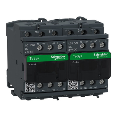 Schneider Electric LC2D Series Contactor, 24 V dc Coil, 3-Pole, 9 A, 3NO, 690 V ac