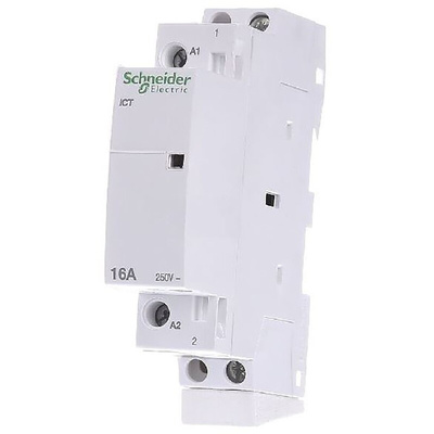 Schneider Electric iCT Series Contactor, 12 V ac Coil, 1-Pole, 16 A, 1NO, 250 V ac