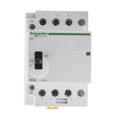 Schneider Electric iCT Series Contactor, 230 V ac Coil, 3-Pole, 40 A, 3NO, 400 V ac
