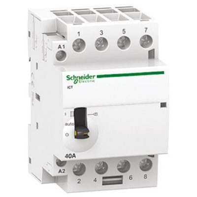 Schneider Electric iCT Series Contactor, 24 V ac Coil, 4-Pole, 40 A, 4NO, 400 V ac