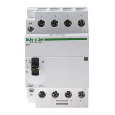 Schneider Electric iCT Series Contactor, 230 V ac Coil, 4-Pole, 40 A, 4NO, 400 V ac