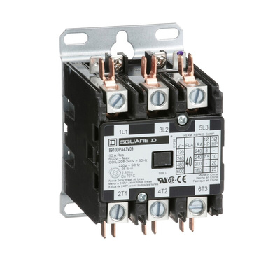 Schneider Electric DPA Series Contactor, 3-Pole, 40 A, 3NO, 600 V ac