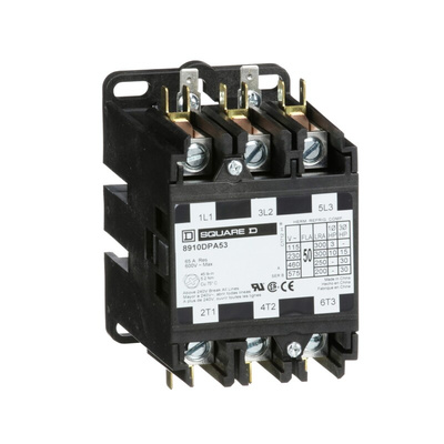 Schneider Electric DPA Series Contactor, 110 V ac Coil, 3-Pole, 50 A, 3NO, 600 V ac