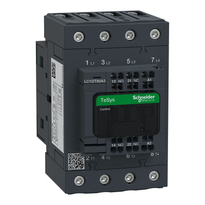 Schneider Electric LC1D Series Contactor, 230 V ac Coil, 4-Pole, 80 A, 4NO