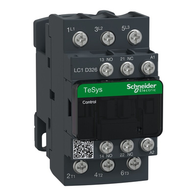 Schneider Electric LC1D Series Contactor, 230 V ac Coil, 3-Pole, 50 A, 18.5 kW, 3NO, 300 V dc, 690 V ac