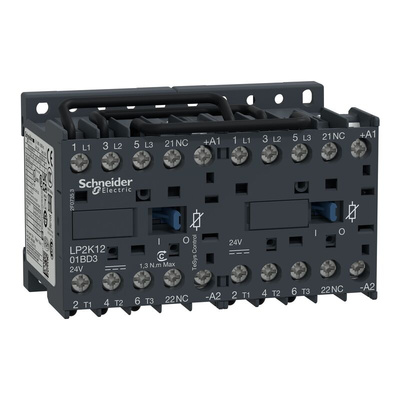 Schneider Electric LP2K Series Contactor, 24 V dc Coil, 3-Pole, 20 A, 5.5 kW, 3NO, 690 V ac