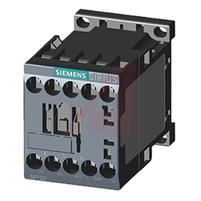 Siemens 3RT2 Series Contactor, 230 V ac Coil, 3-Pole, 9 A, 4 kW, 3NO, 400 V ac