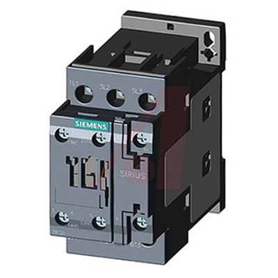 Siemens 3RT2 Series Contactor, 230 V ac Coil, 3-Pole, 38 A, 18.5 kW, 3NO, 400 V ac