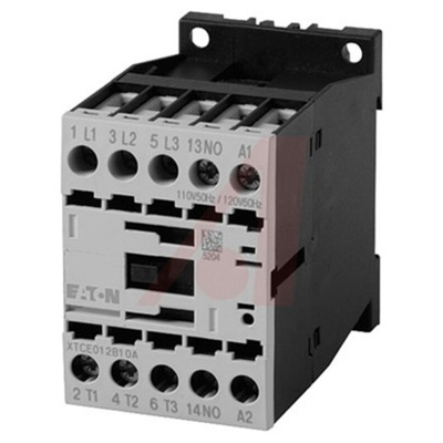 Eaton Contactor, 110 V ac Coil, 3-Pole, 15 A, 7.5 kW, 3NO, 400 V ac